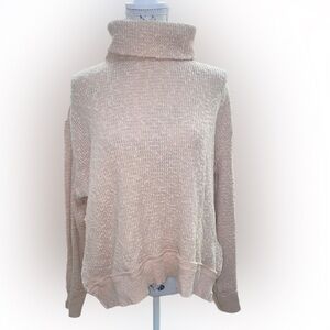 We The Free Beige Turtleneck Sweater